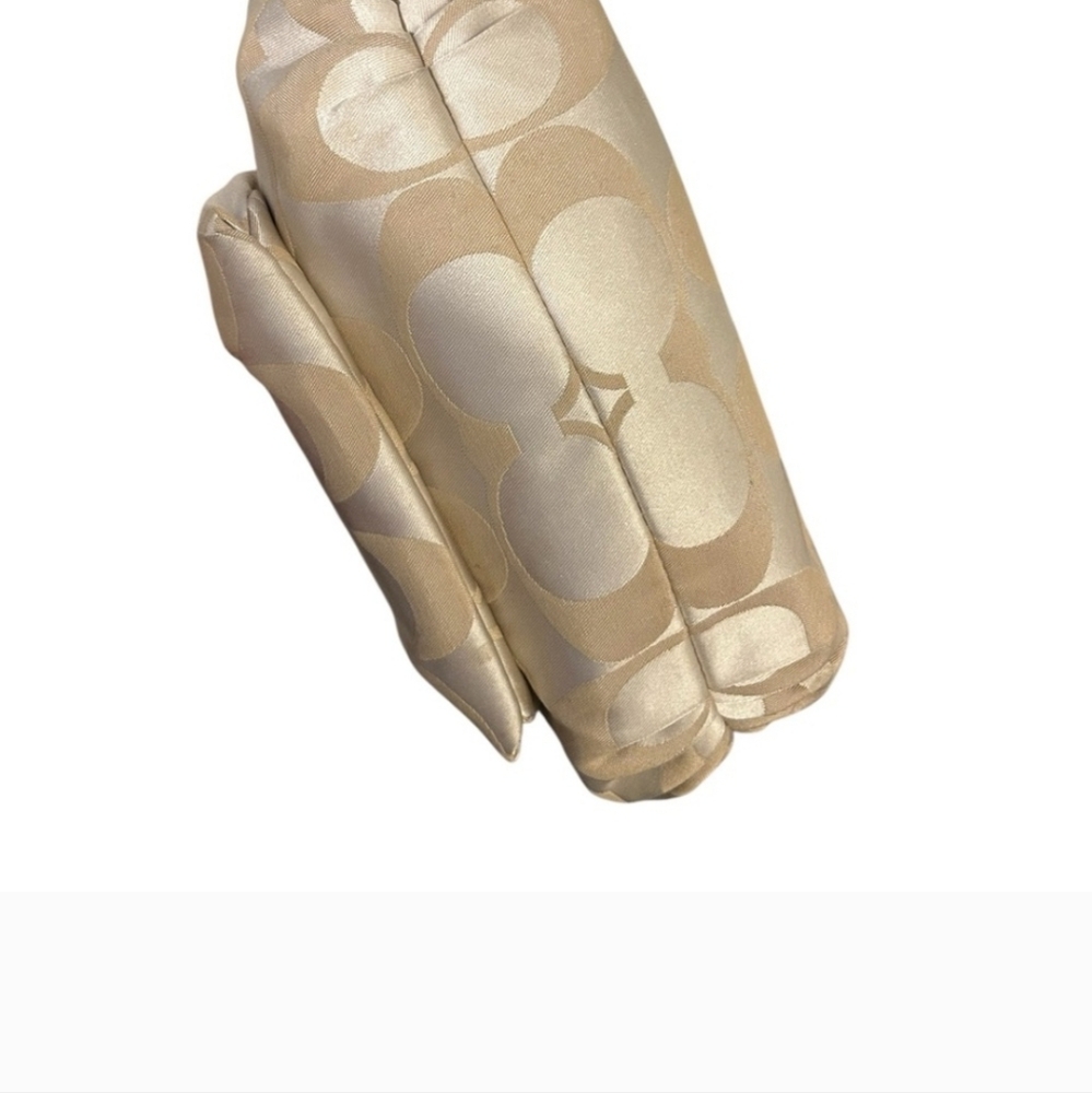 Coach Gold and Tan Shoulder Bag with the Signature C Pattern - Picture 7 of 7